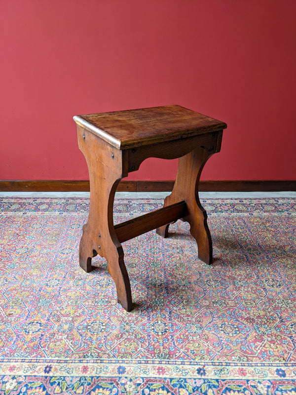 Rustic Antique Oak Hall Seat / Organ Stool / Hall Bench