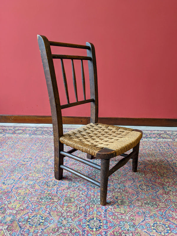 Antique Oak Rush Seat Childs Chair