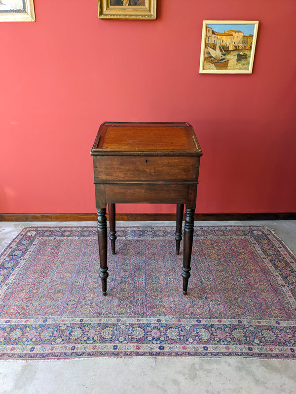 Antique Victorian Mahogany Clerks Desk / Hostess Stand