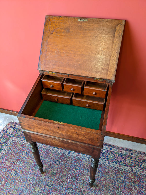 Antique Victorian Mahogany Clerks Desk / Hostess Stand