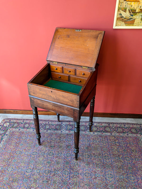 Antique Victorian Mahogany Clerks Desk / Hostess Stand