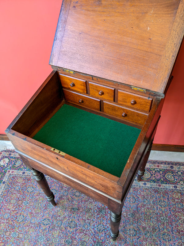 Antique Victorian Mahogany Clerks Desk / Hostess Stand