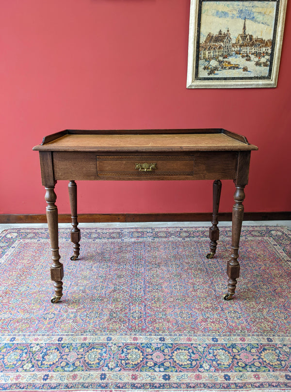 Small Antique Oak Writing Desk / Ladies Desk