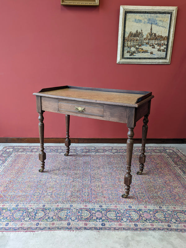 Small Antique Oak Writing Desk / Ladies Desk