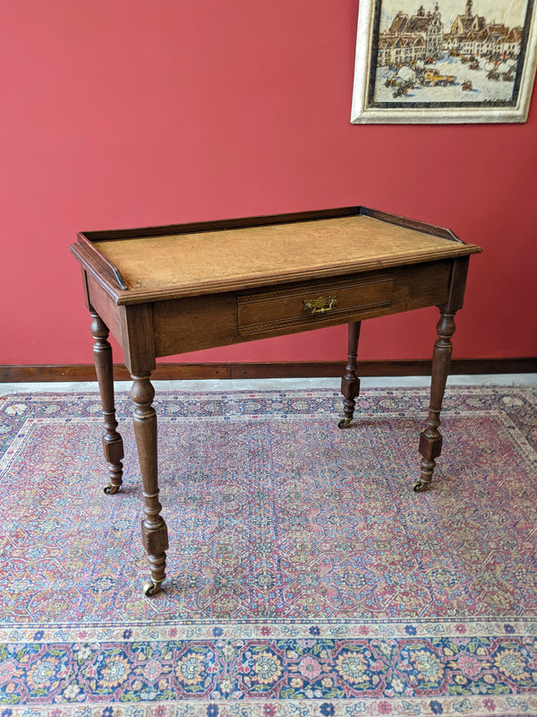 Small Antique Oak Writing Desk / Ladies Desk