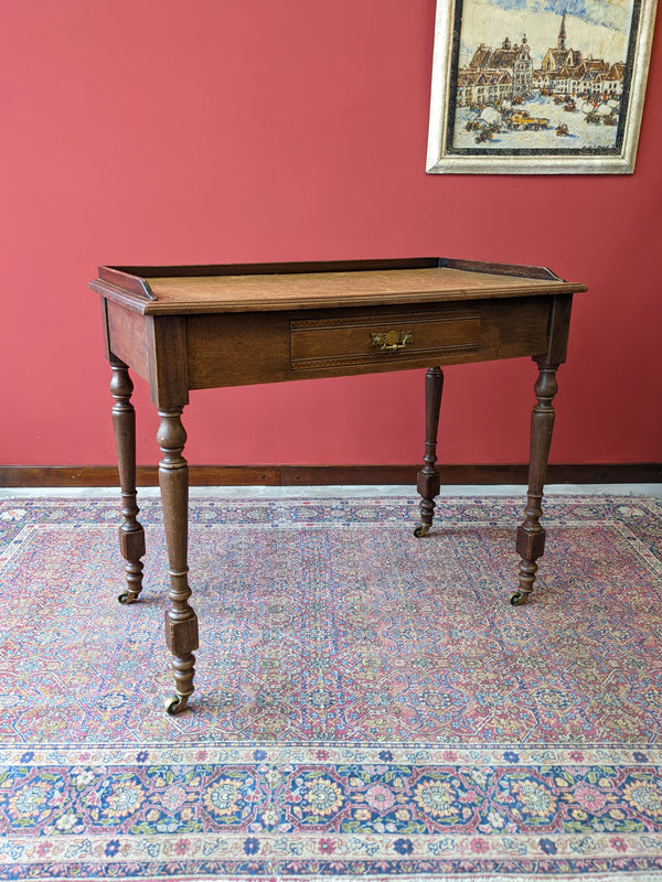 Small Antique Oak Writing Desk / Ladies Desk