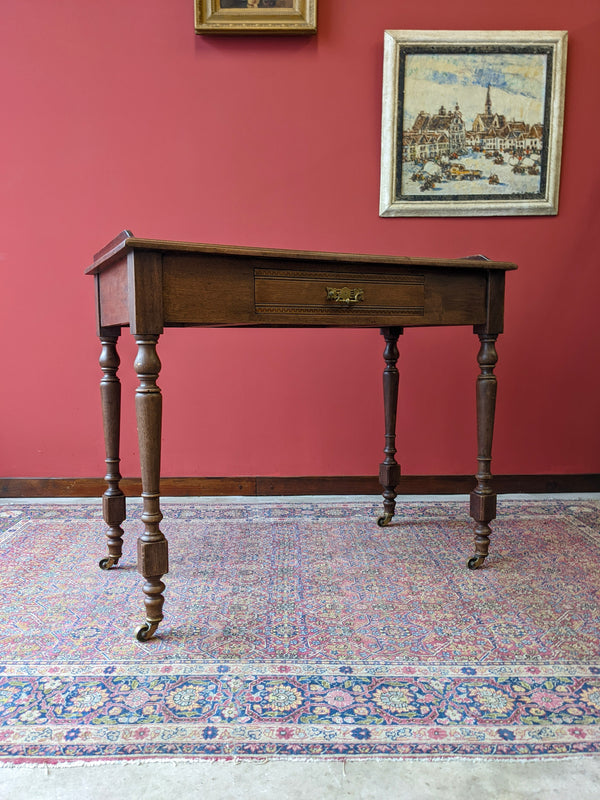 Small Antique Oak Writing Desk / Ladies Desk