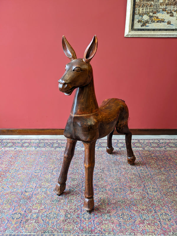 Vintage Wooden Decorative Donkey