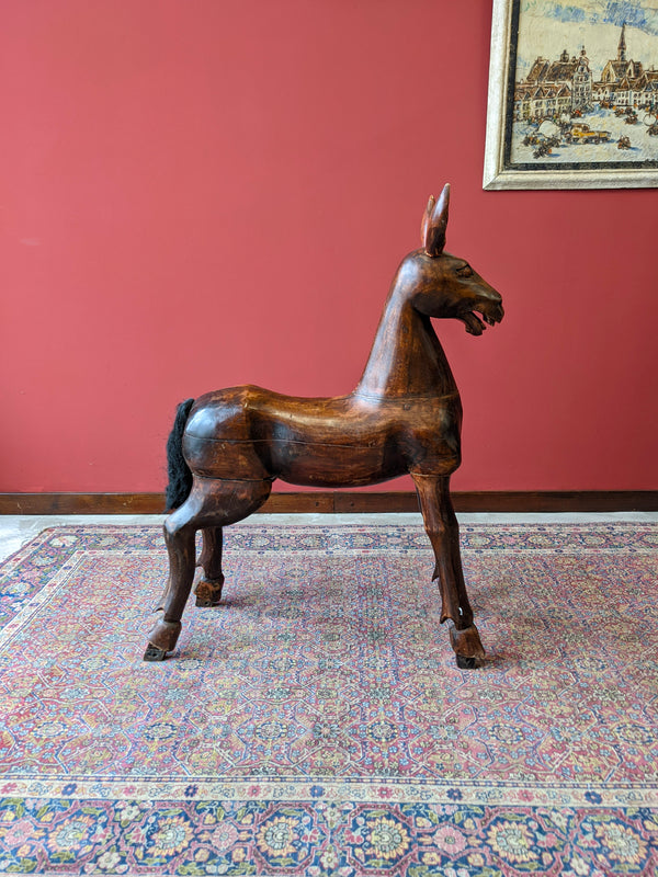 Vintage Wooden Decorative Donkey