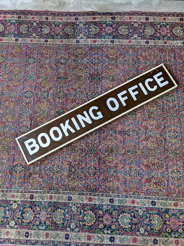 Vintage Double Sided Booking Office Railway Sign