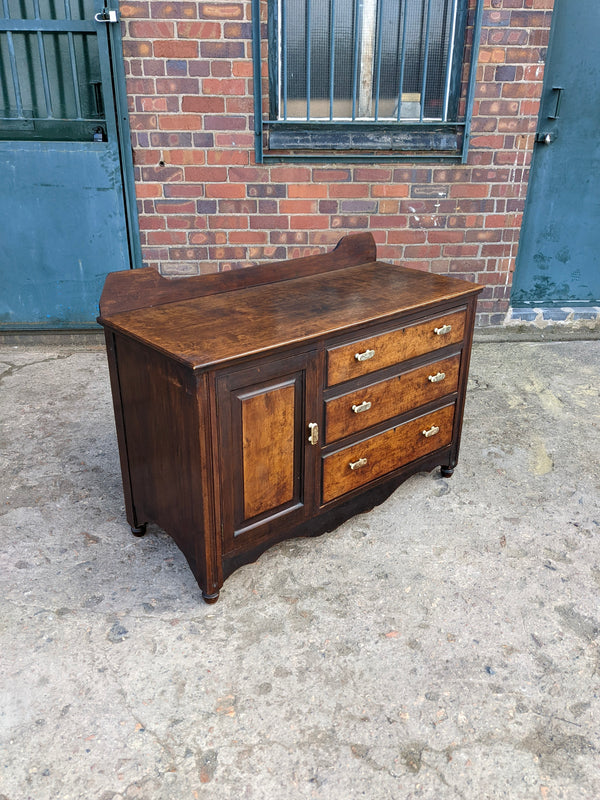 Antique Small Mahogany & Walnut Sideboard Chest of Drawers