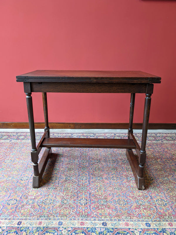 Antique Small Oak Draw Leaf Occasional Table