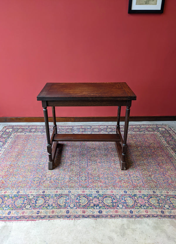 Antique Small Oak Draw Leaf Occasional Table