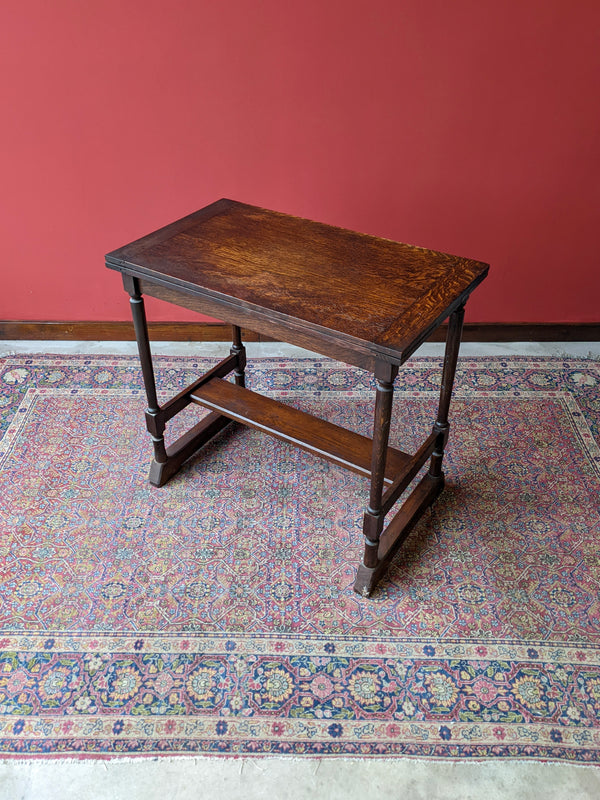 Antique Small Oak Draw Leaf Occasional Table