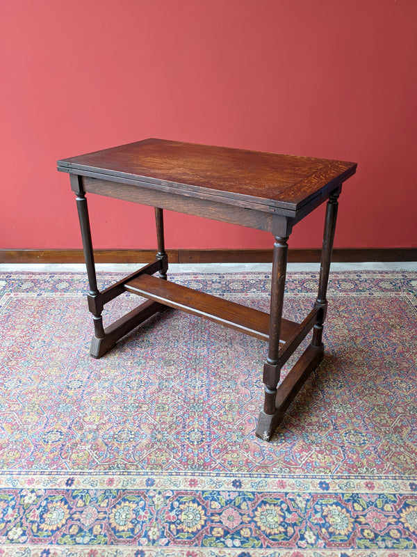 Antique Small Oak Draw Leaf Occasional Table