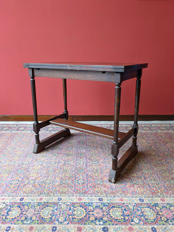 Antique Small Oak Draw Leaf Occasional Table