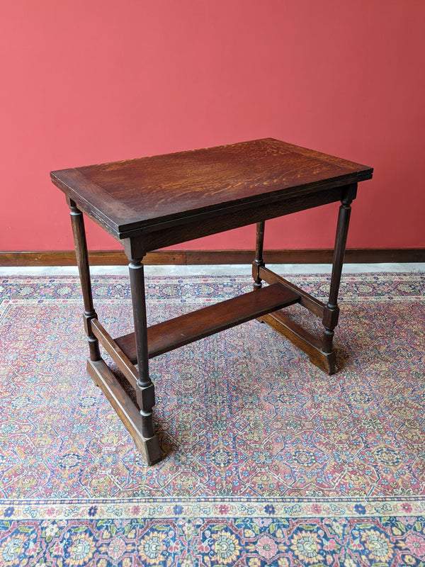 Antique Small Oak Draw Leaf Occasional Table