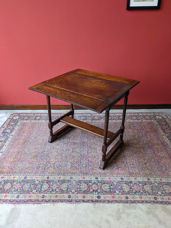 Antique Small Oak Draw Leaf Occasional Table