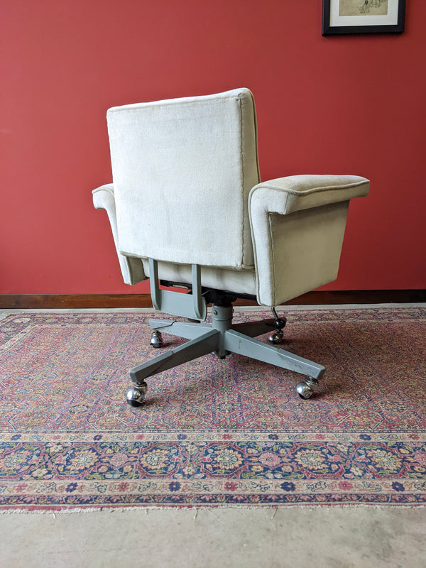 Mid Century Upholstered Swivel Office Desk Chair by Sankey Sheldon