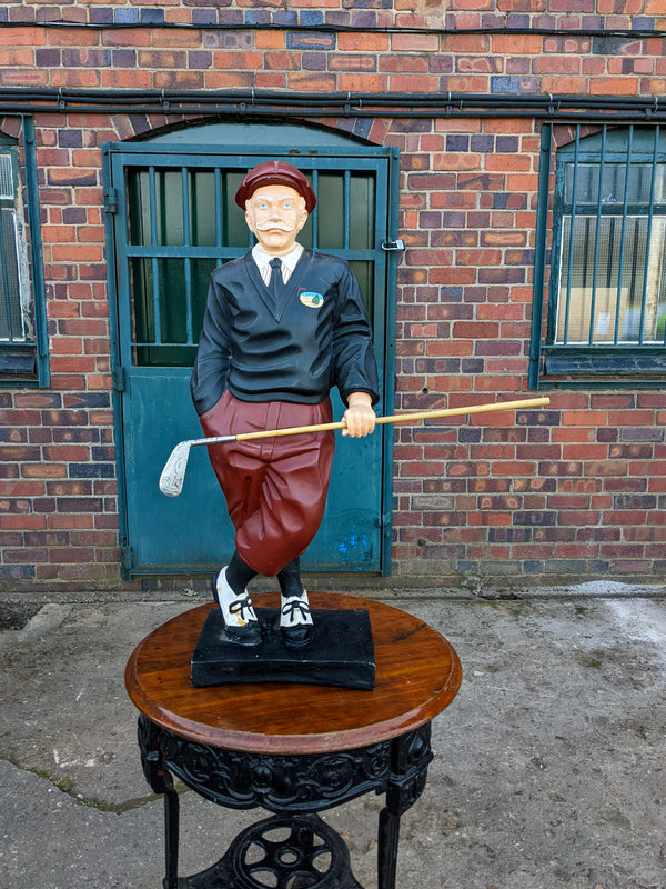 Vintage Fibreglass Traditional Golfer Shop Display Figure