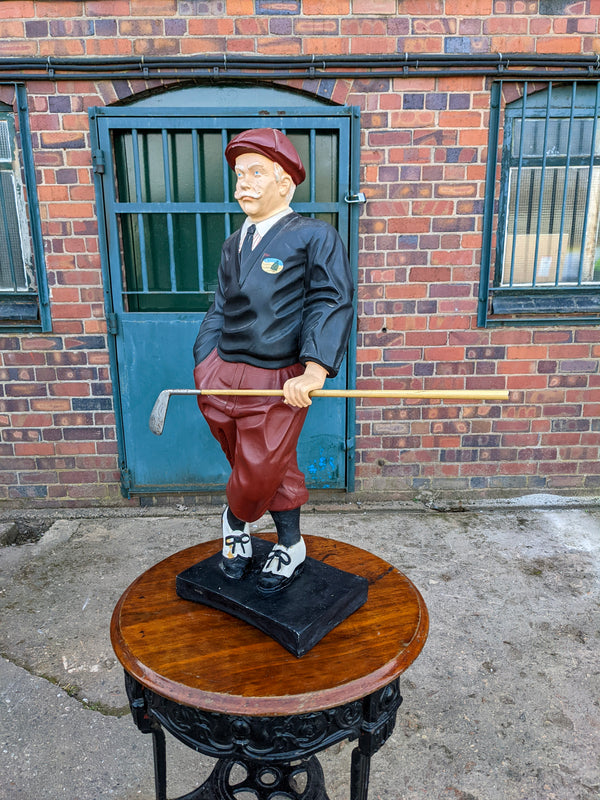 Vintage Fibreglass Traditional Golfer Shop Display Figure