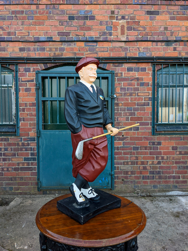 Vintage Fibreglass Traditional Golfer Shop Display Figure