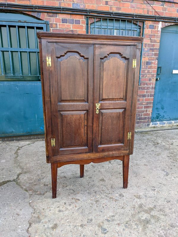 Antique Georgian Oak Corner Cupboard & Stand