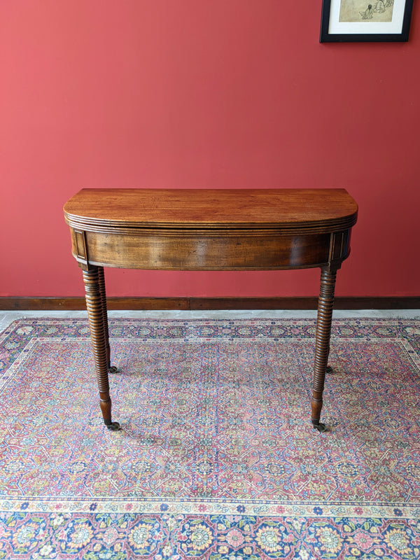 Antique Georgian Mahogany Fold Over Tea Table / Card Table / Console Table