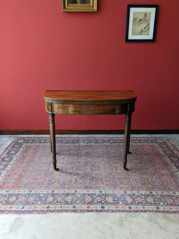 Antique Georgian Mahogany Fold Over Tea Table / Card Table / Console Table