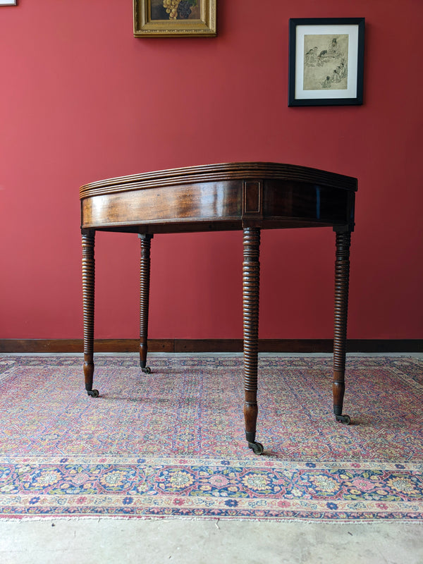 Antique Georgian Mahogany Fold Over Tea Table / Card Table / Console Table