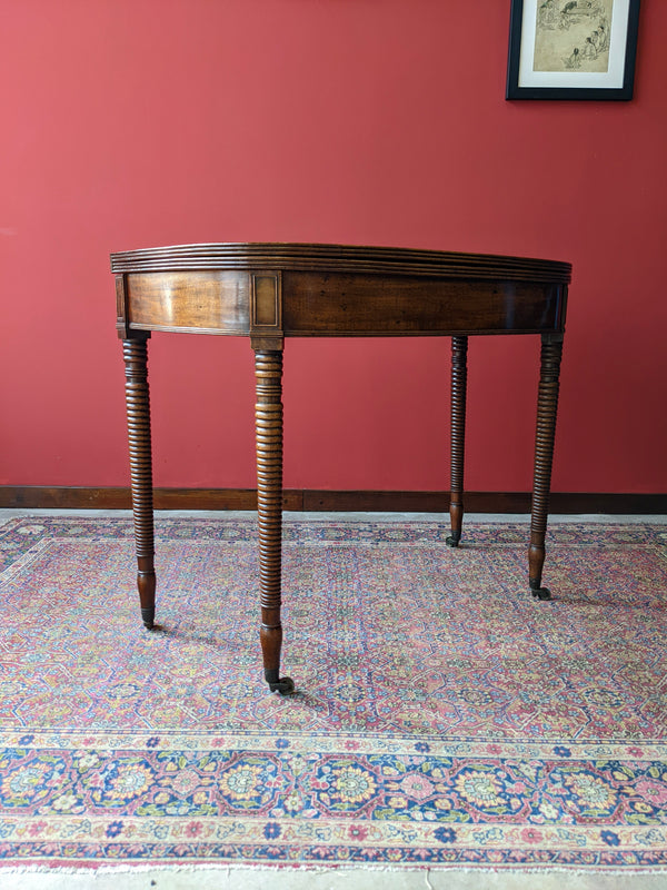 Antique Georgian Mahogany Fold Over Tea Table / Card Table / Console Table