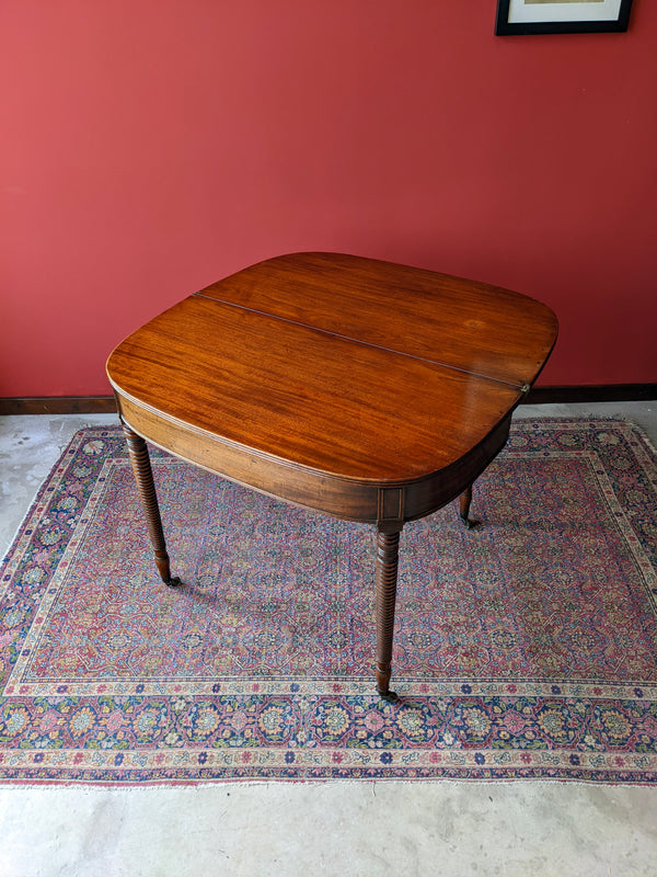 Antique Georgian Mahogany Fold Over Tea Table / Card Table / Console Table