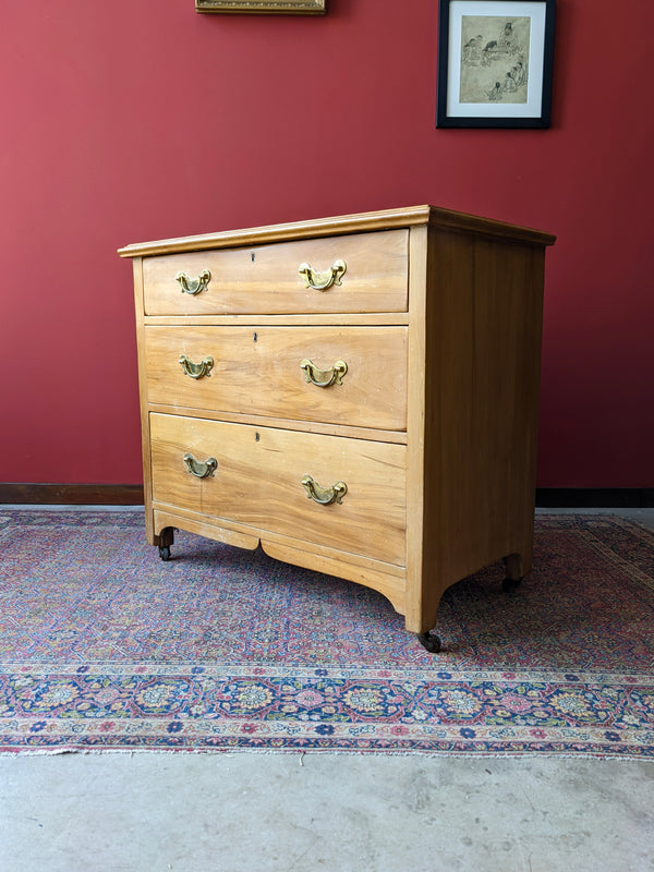 Antique Victorian Satinwood Pine Chest of Drawers