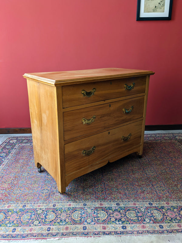 Antique Victorian Satinwood Pine Chest of Drawers
