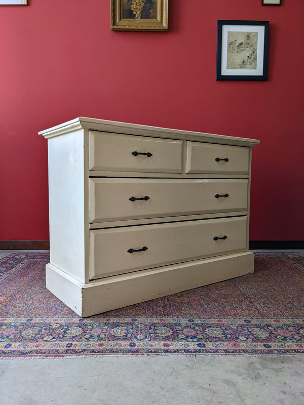 Antique Victorian Painted Pine Chest of Drawers