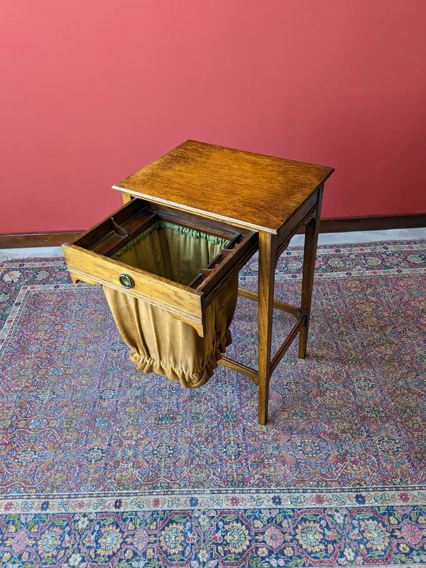 Antique Oak Sewing Table / Hobby Storage