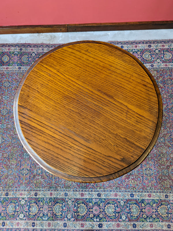 Antique Circular Oak Side Table / Occasional Table