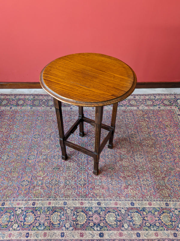 Antique Circular Oak Side Table / Occasional Table