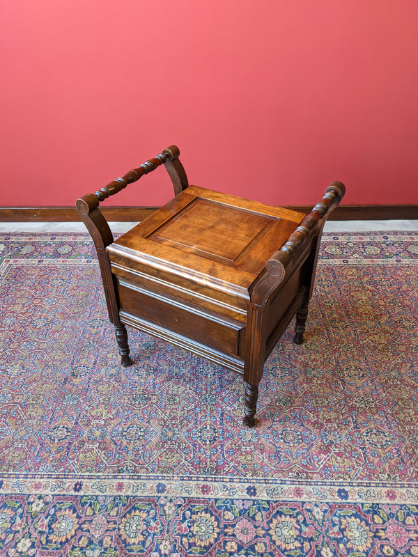 Antique Mahogany Piano Stool Storage Box