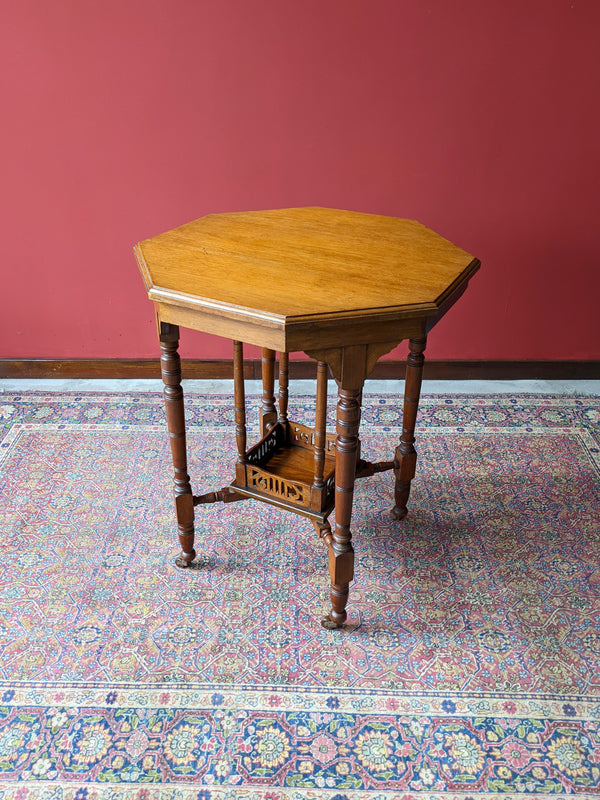 Antique Edwardian Arts & Crafts Octagonal Side Table / Occasional Table