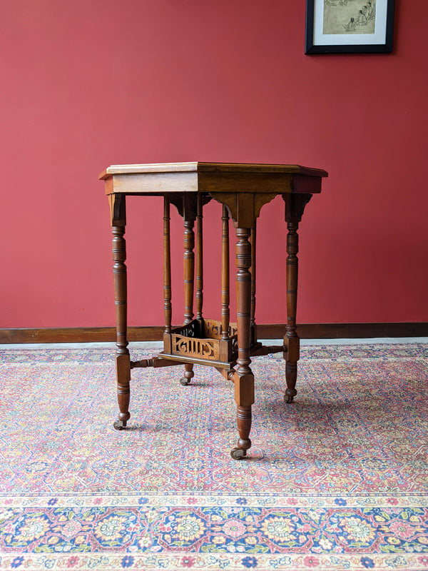 Antique Edwardian Arts & Crafts Octagonal Side Table / Occasional Table