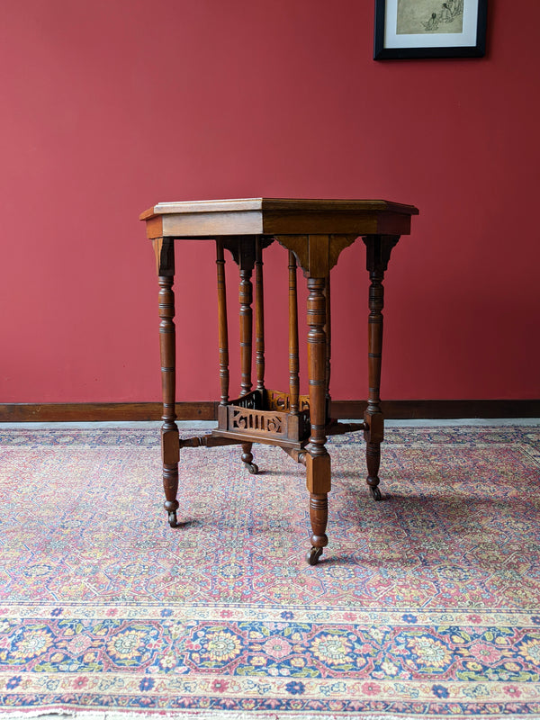 Antique Edwardian Arts & Crafts Octagonal Side Table / Occasional Table