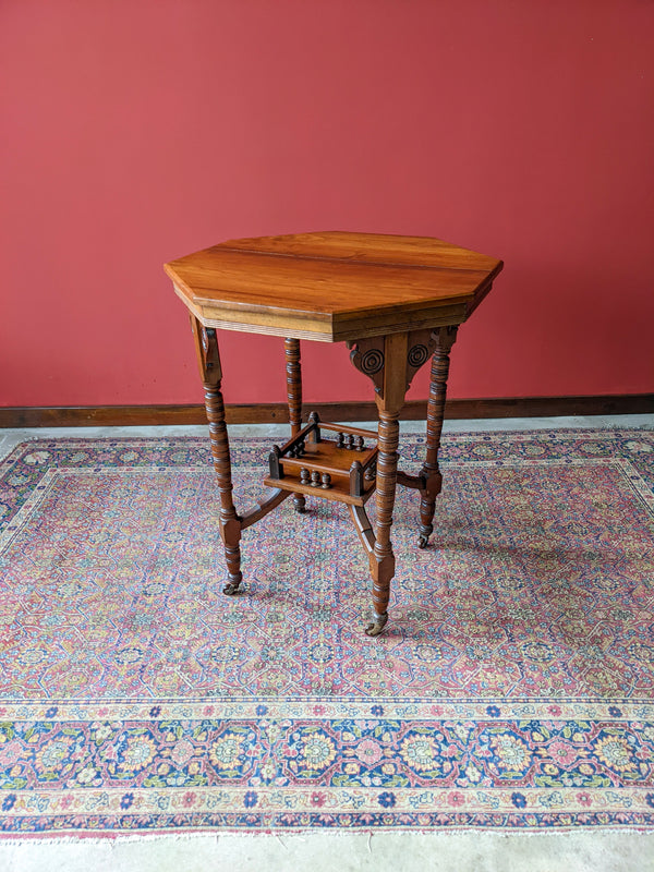 Antique Arts & Crafts Octagonal Two Tier Side Table / Occasional Table