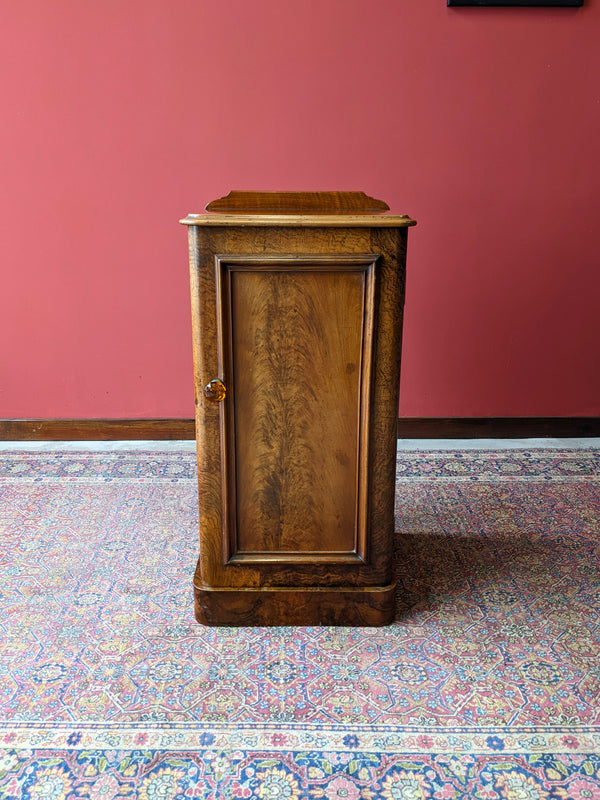 Antique Victorian Walnut Pot Cupboard / Bedside Table