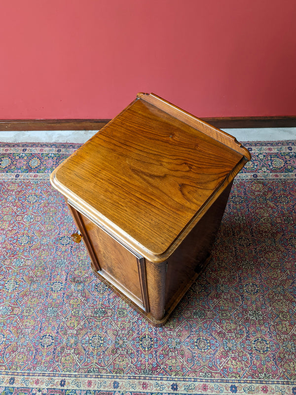 Antique Victorian Walnut Pot Cupboard / Bedside Table