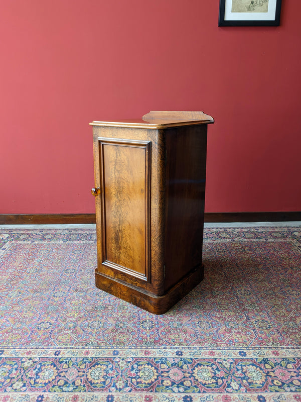 Antique Victorian Walnut Pot Cupboard / Bedside Table