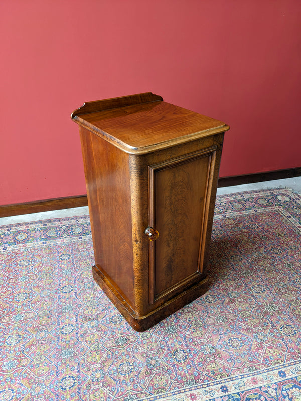 Antique Victorian Walnut Pot Cupboard / Bedside Table