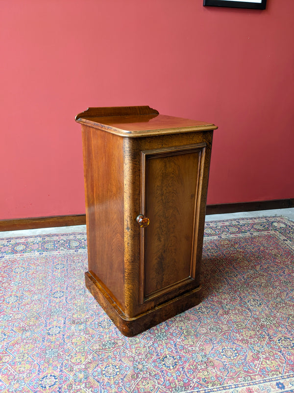 Antique Victorian Walnut Pot Cupboard / Bedside Table