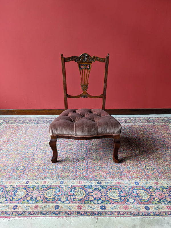 Small Antique Mahogany Bedroom Chair