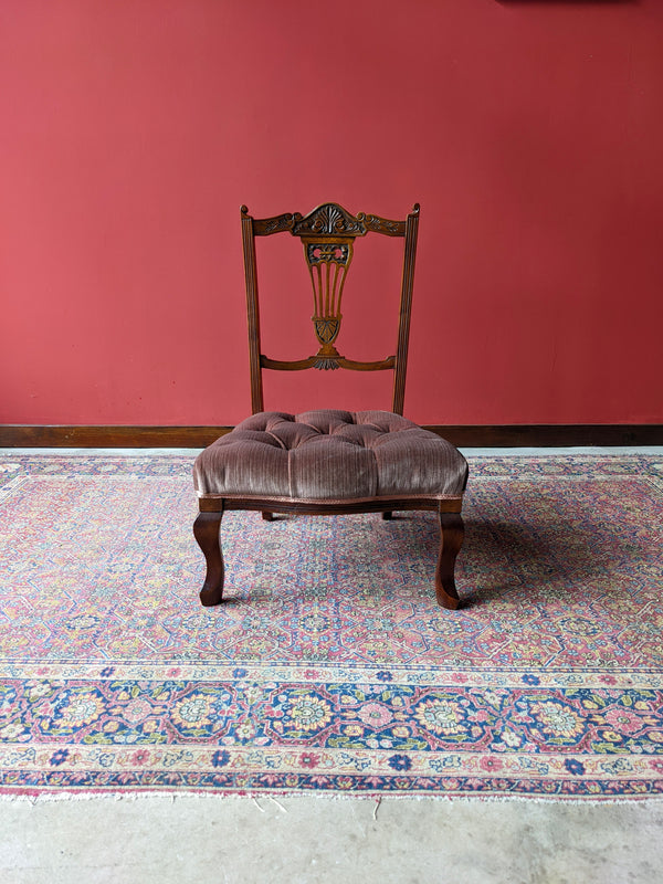 Small Antique Mahogany Bedroom Chair